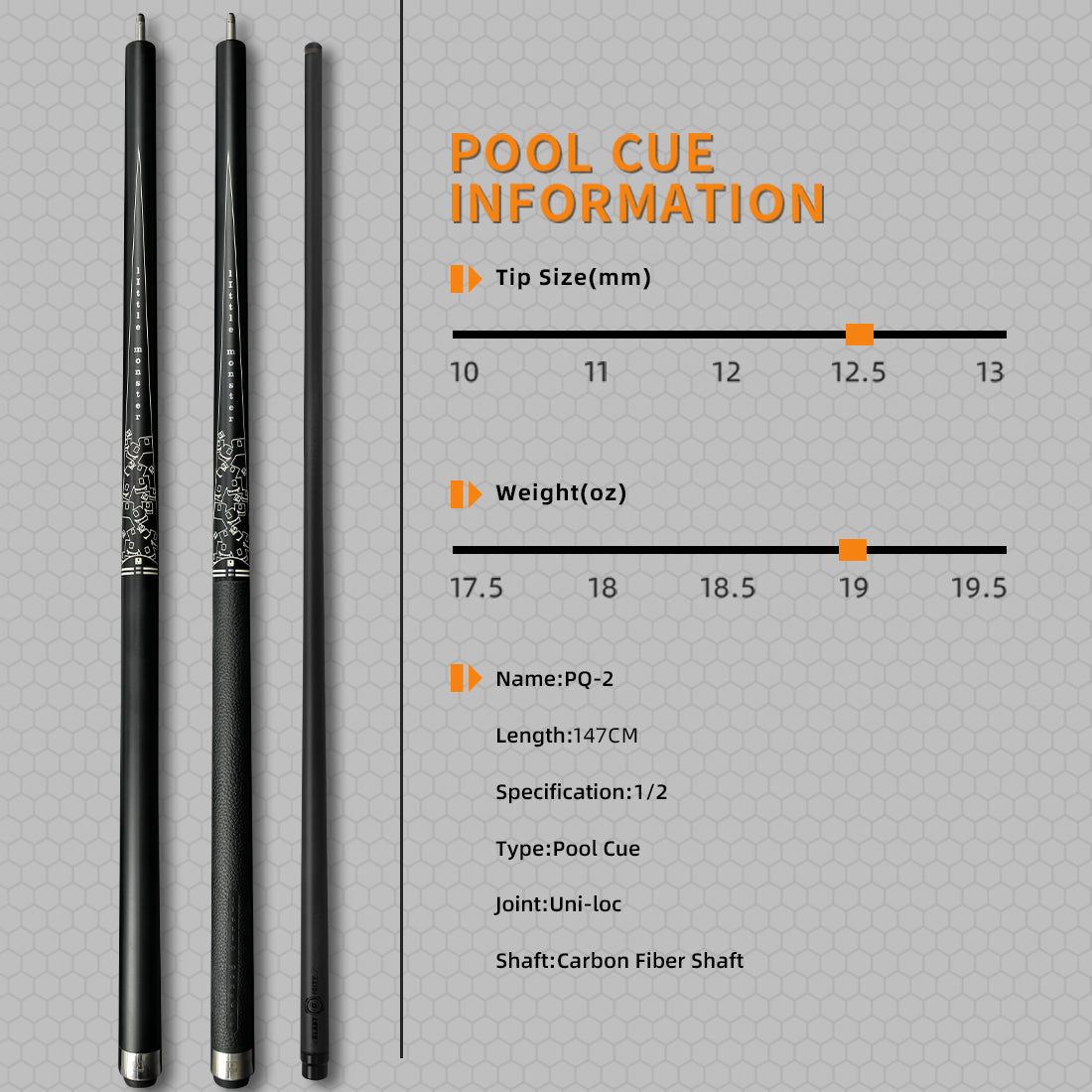 【Little Monster】PQ-2 Carbon Fiber Pool Cue